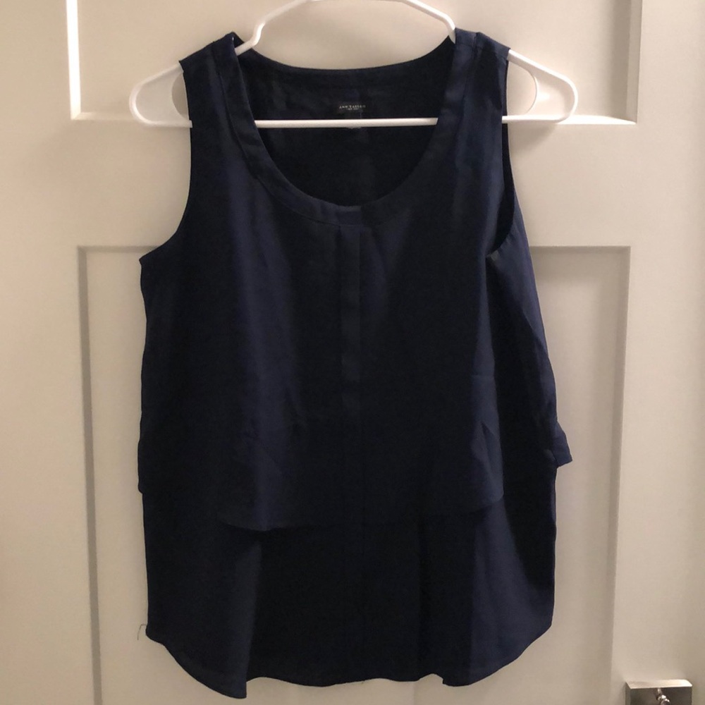 Ann Taylor Navy sleeveless blouse